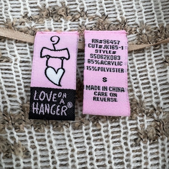 Love On a Hanger Multicolor Western Striped Open Front Beige Knit Sweater - Picture 5 of 11